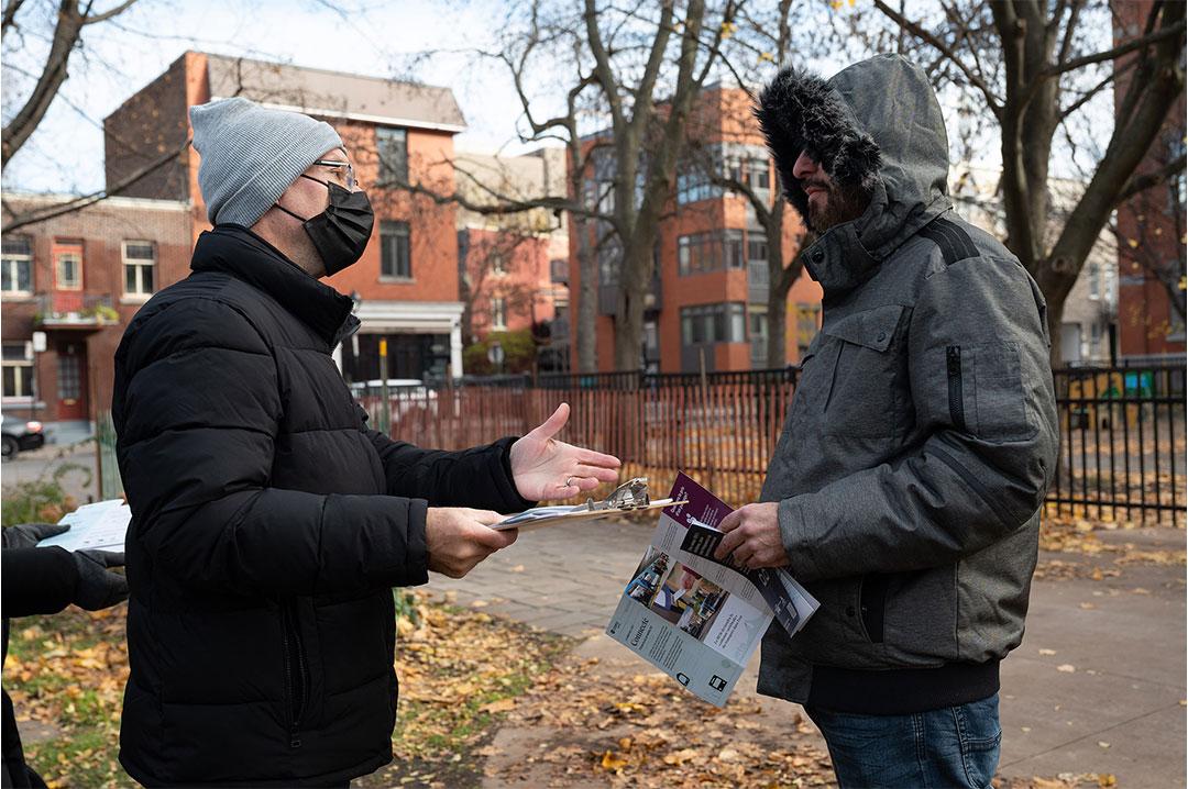 Images des rencontres citoyennes lors de la tournée terrain dans l'est de Montréal